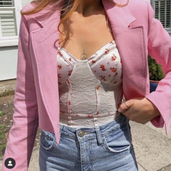 Zara Crop Blazer Light Pink Barbie Bloggers Favourite M - Picture 13 of 16